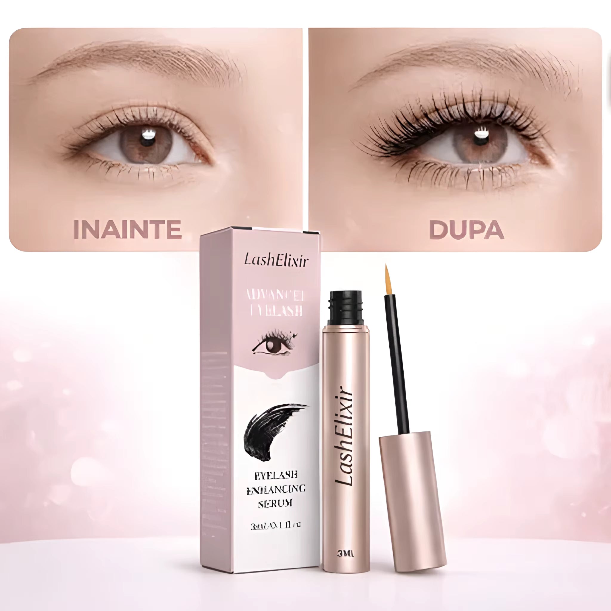 Oferta 1+1 | LashElixir™ – Ser pentru creșterea și îngrijirea zilnică a genelor